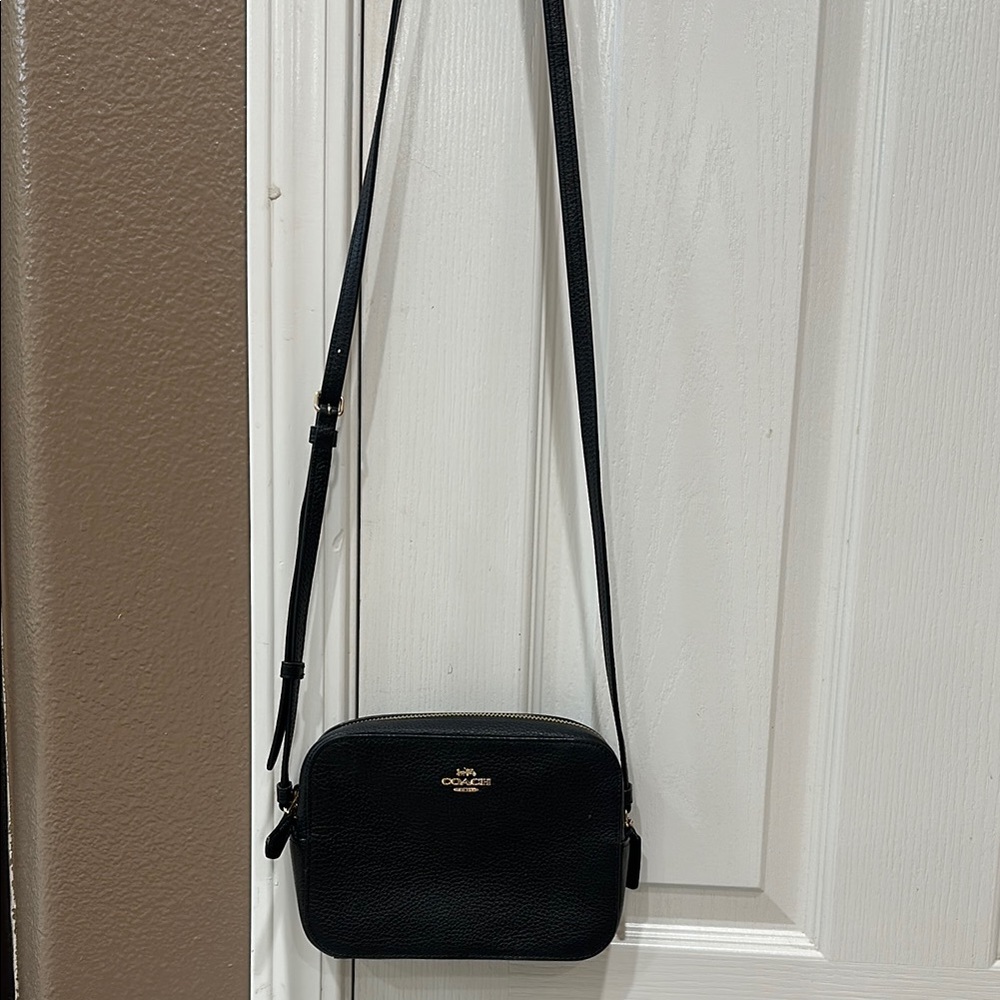 Coach Black Leather Crossbody Camera Bag
